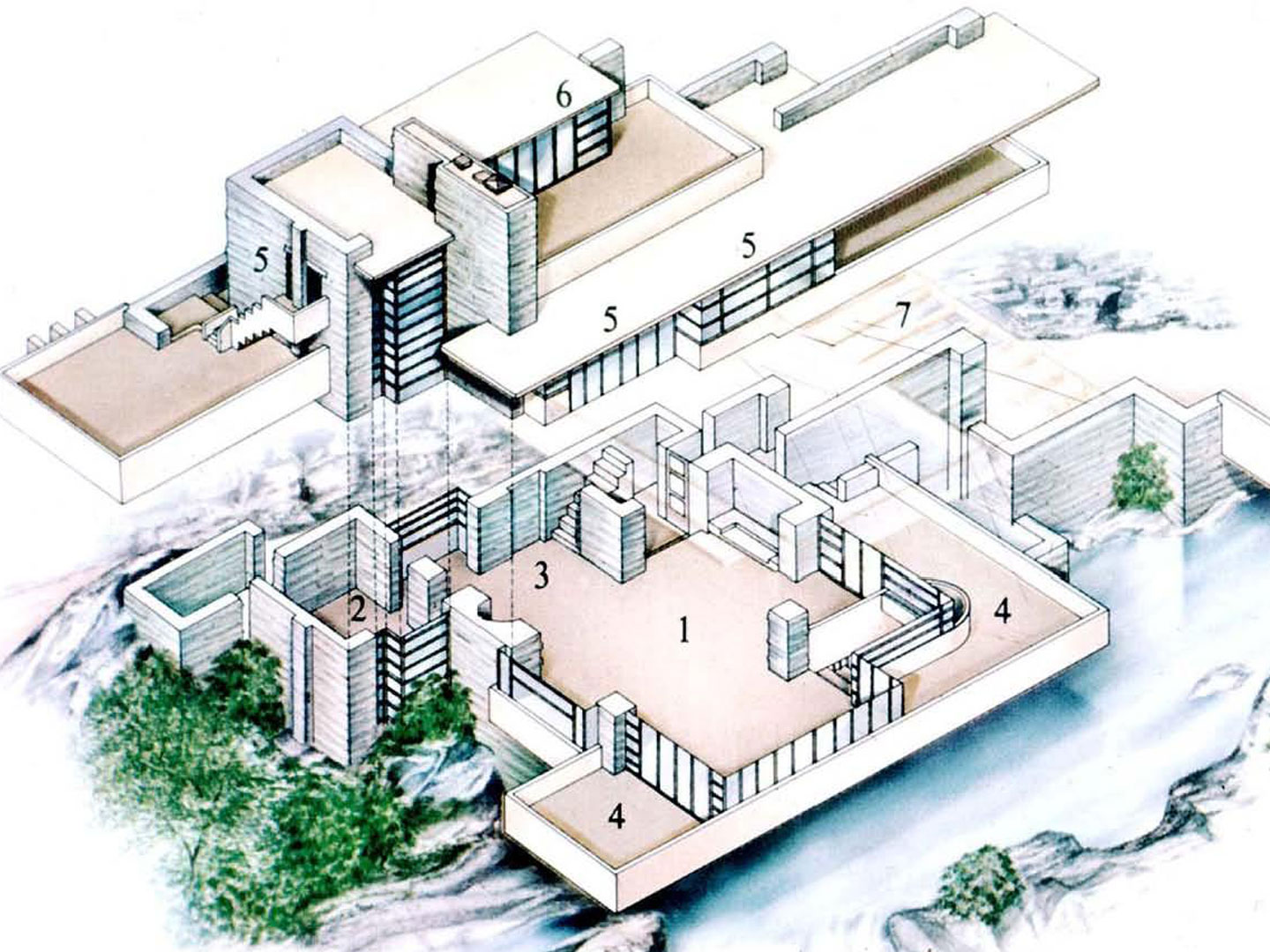 falling water house plan